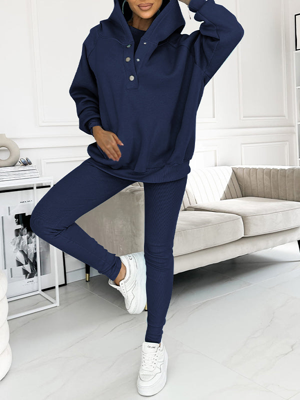 CozyChic | Lässiger und bequemer Hoodie-Sweatshirt-Anzug