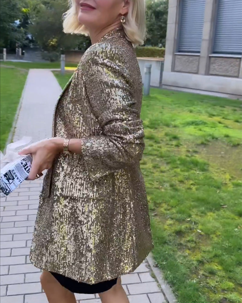 Tabea Jas | Goldener Glitzer-Jas