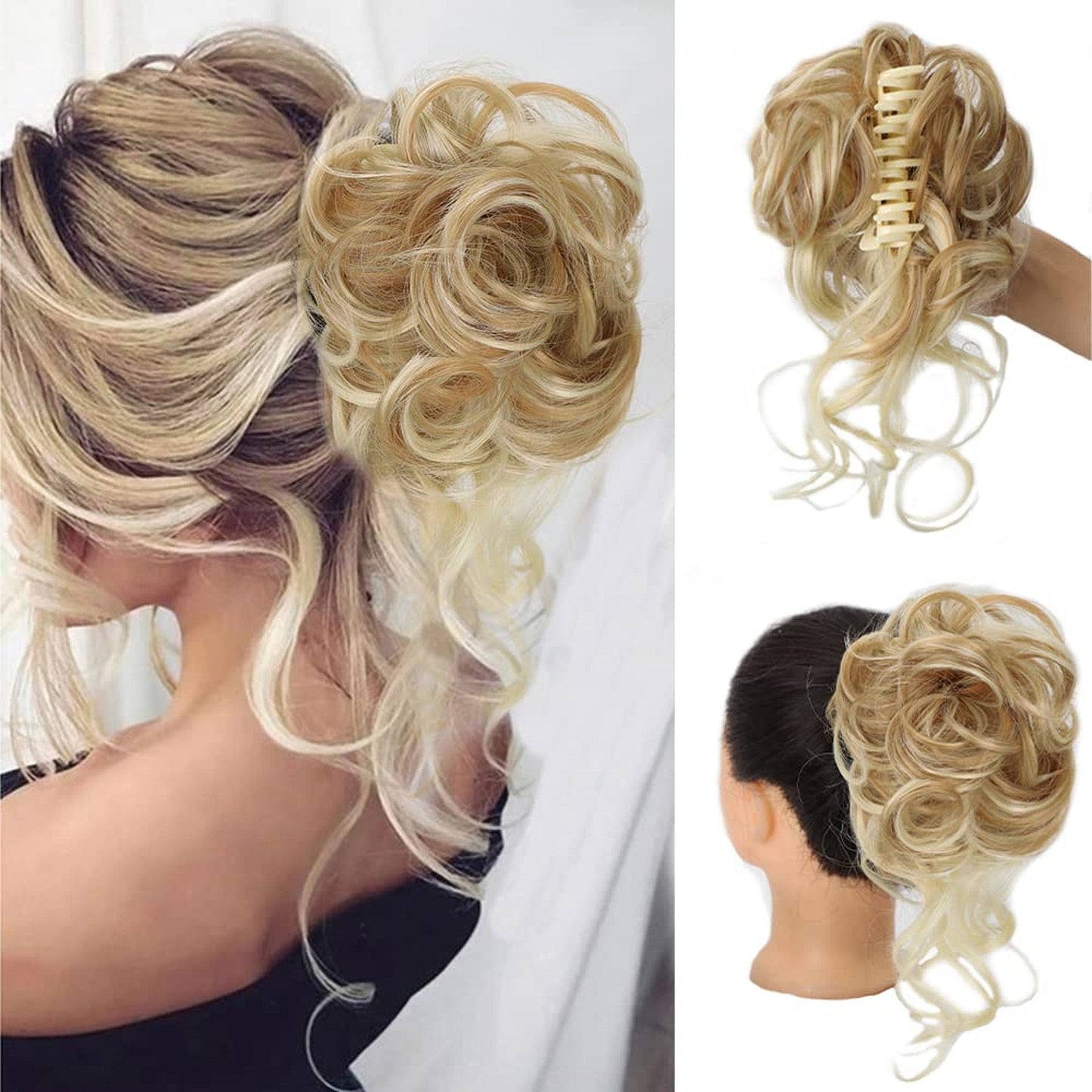 WavyWrap Messy Bun Haartoupet Wellig Lockig Chignon Pferdeschwanz Haartoupet für den täglichen Gebrauch