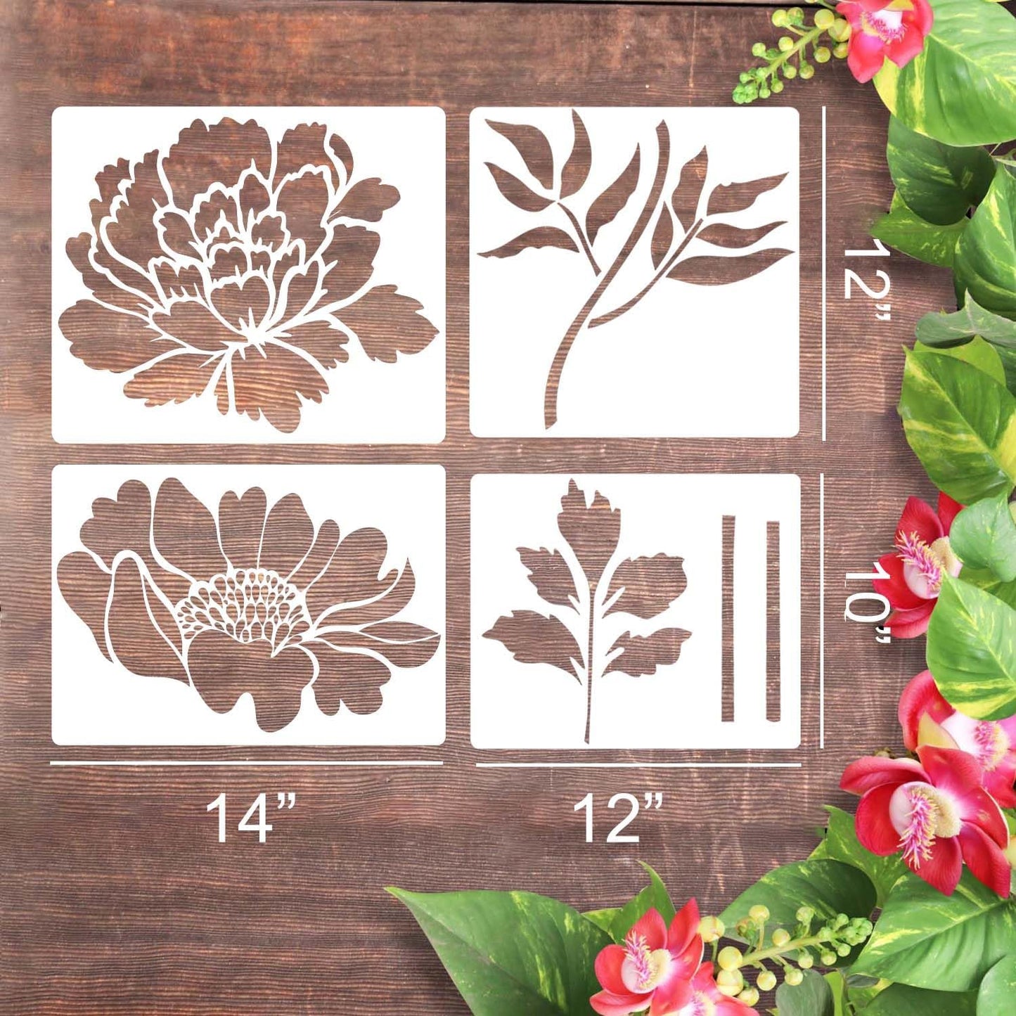Große Blumen-Schablonen für Gartenzaun - DIY Dekoration