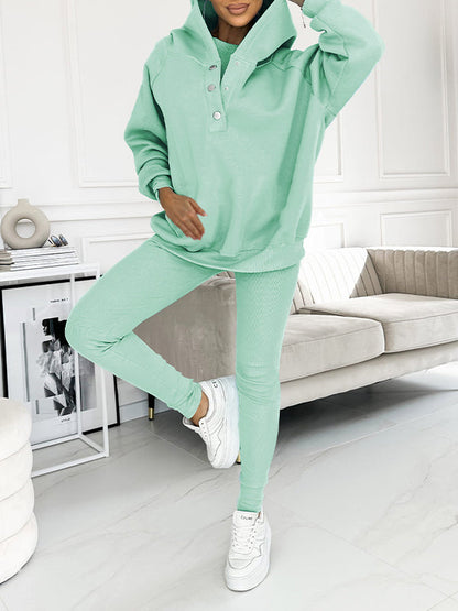 CozyChic | Lässiger und bequemer Hoodie-Sweatshirt-Anzug