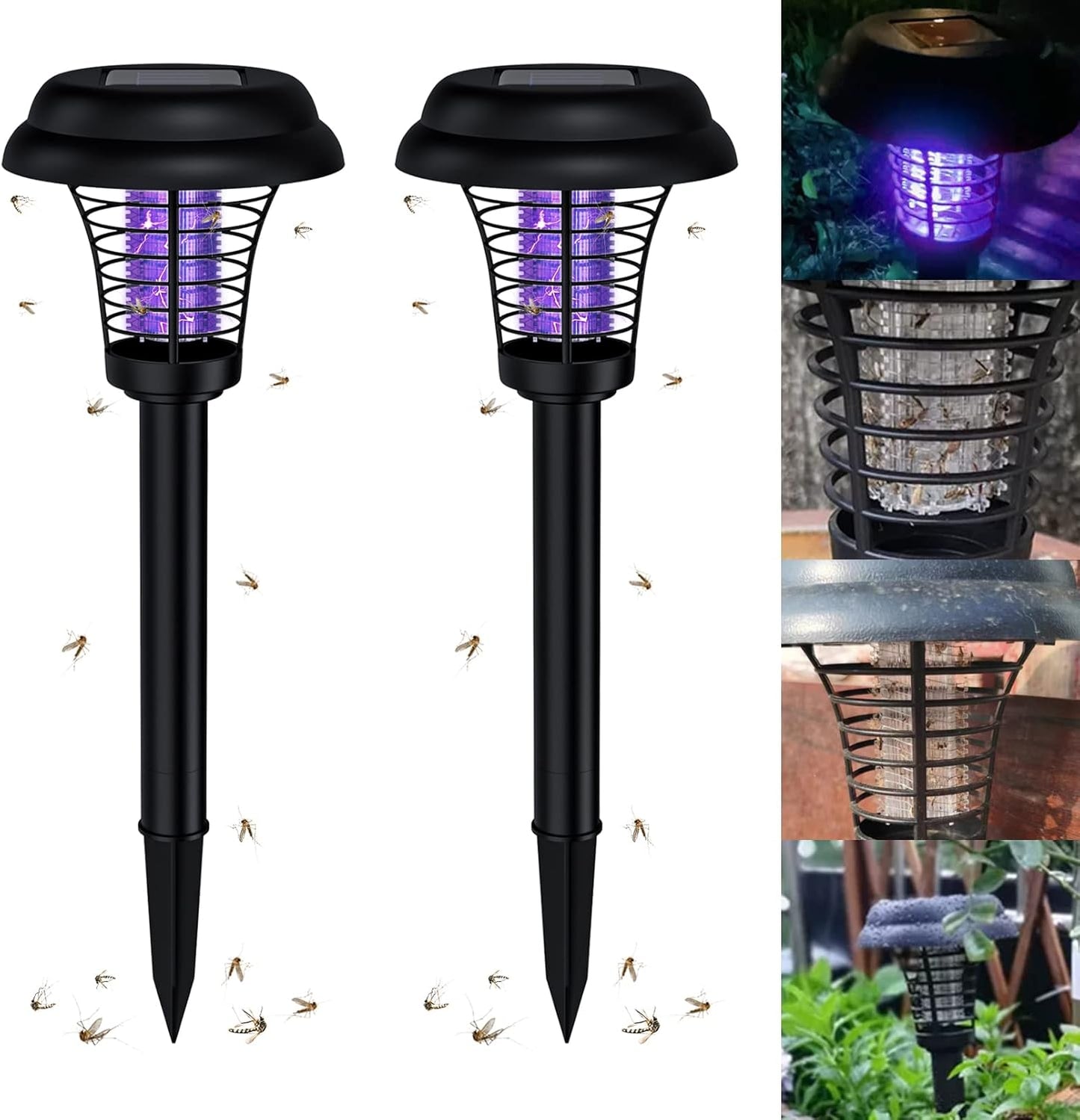 2er Pack Solar Insektenvernichter LED Mücken-Killer