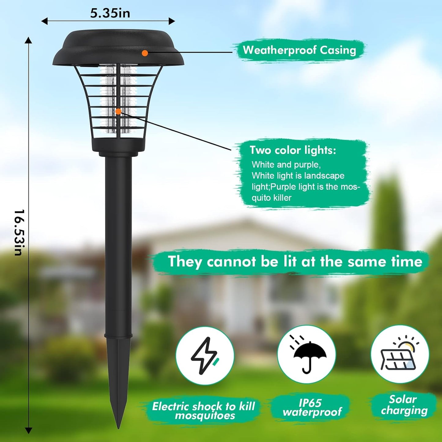 2er Pack Solar Insektenvernichter LED Mücken-Killer