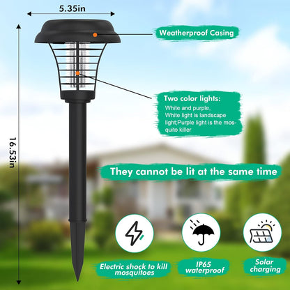 2er Pack Solar Insektenvernichter LED Mücken-Killer