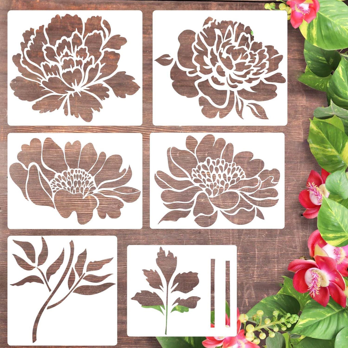 Große Blumen-Schablonen für Gartenzaun - DIY Dekoration