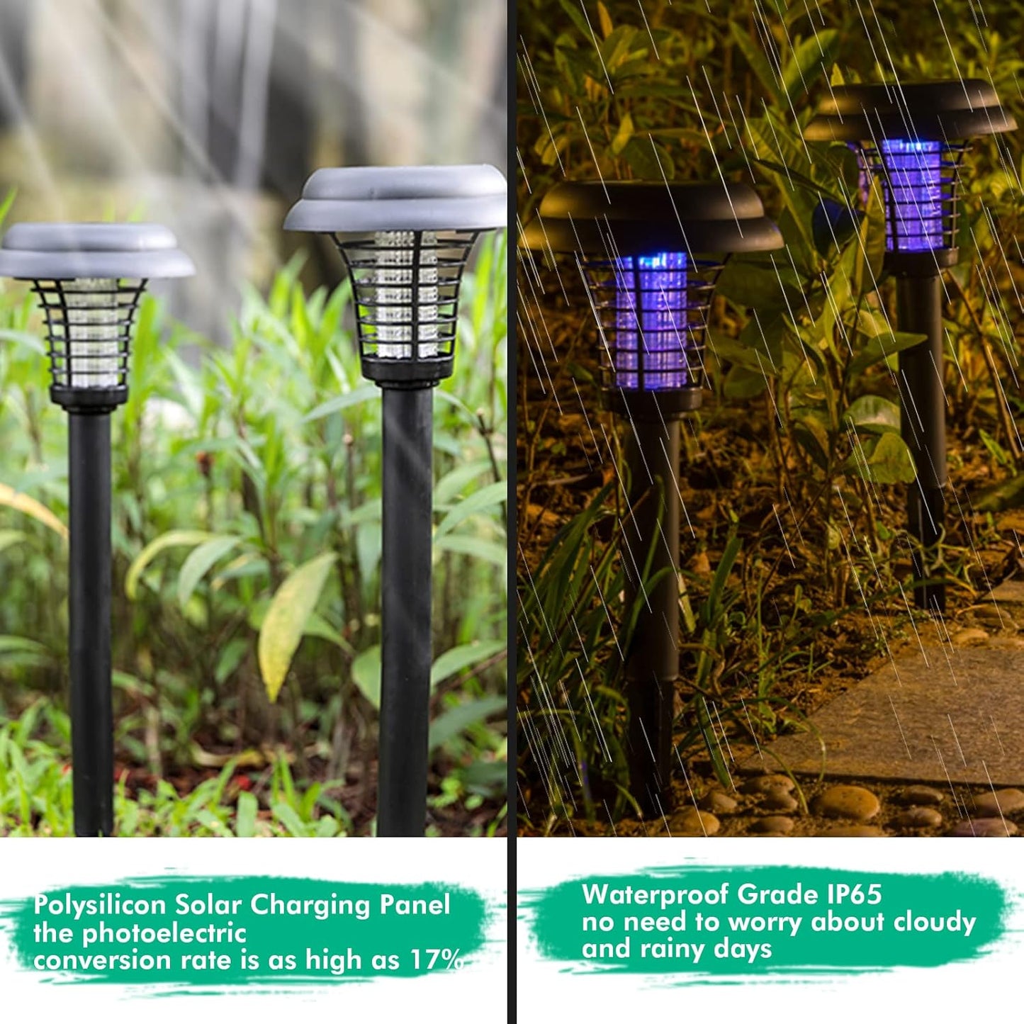2er Pack Solar Insektenvernichter LED Mücken-Killer