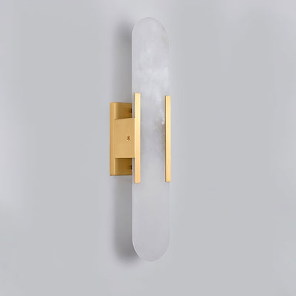 Sorenis — Verlängerte Alabaster-Wandlampe mit klassischem Metalldesign