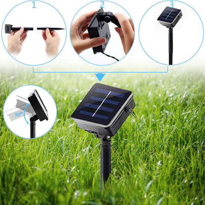 Solarlampe mit Wassertröpfchen-Lichterkette