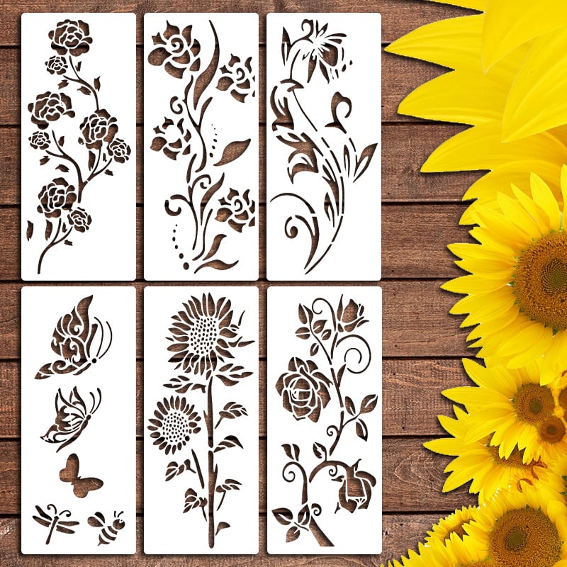 Große Blumen-Schablonen für Gartenzaun - DIY Dekoration