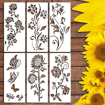 Große Blumen-Schablonen für Gartenzaun - DIY Dekoration