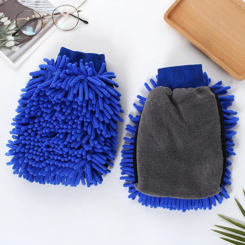 Doppelseitiges Mikrofaser-Waschhandschuh-Set