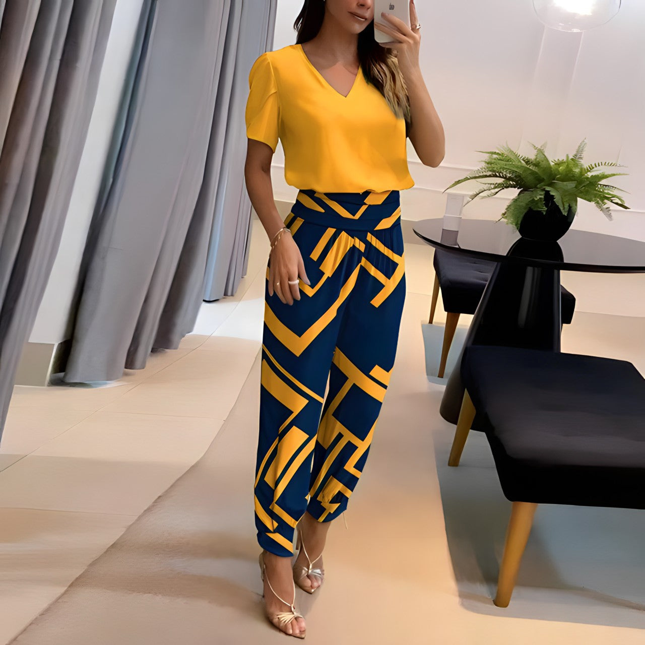Narella Modisches Blusen-Hosen-Set