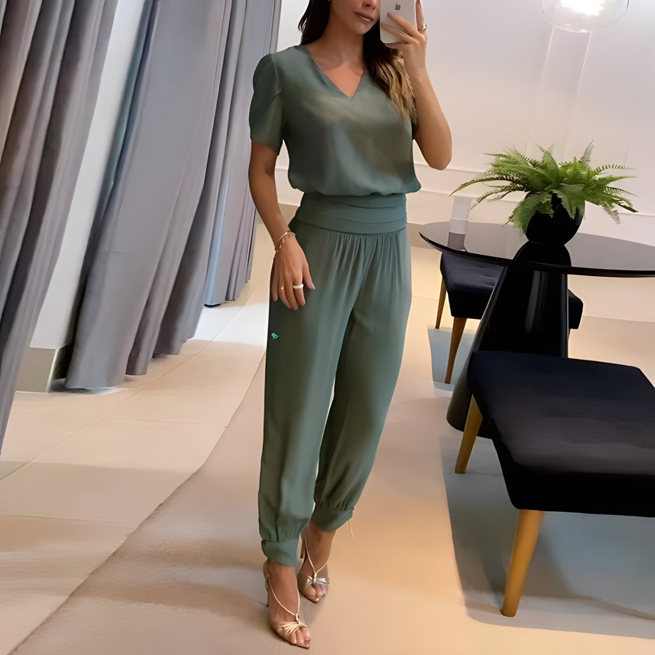 Narella Modisches Blusen-Hosen-Set