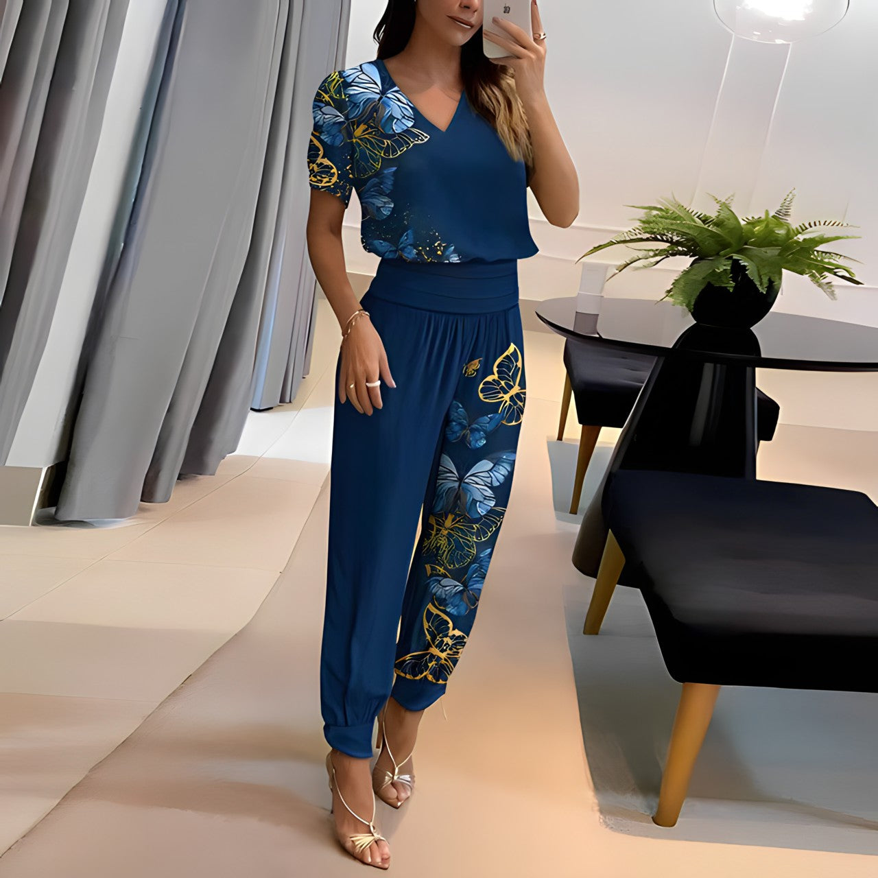 Narella Modisches Blusen-Hosen-Set