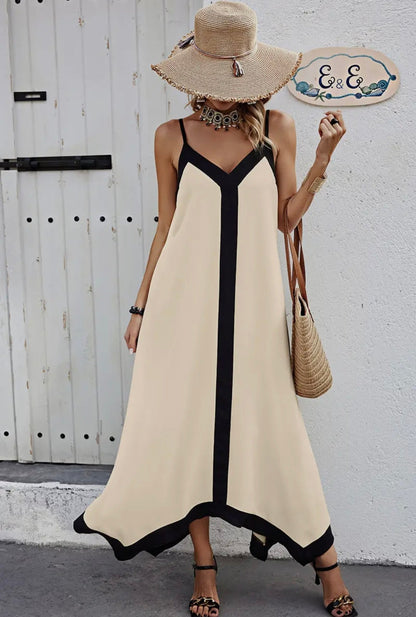 Creme Taschentuchkleid