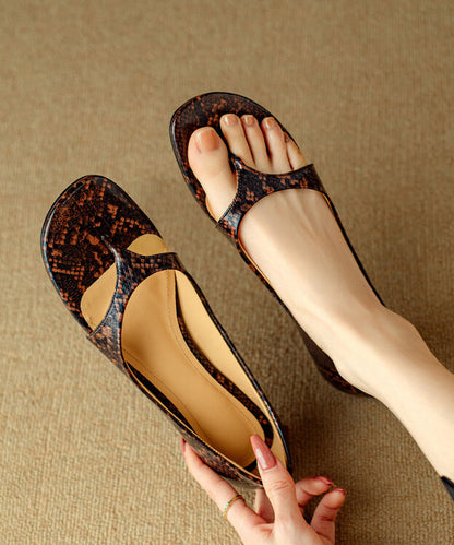 French suede flip-flops with splicing and peep-toe