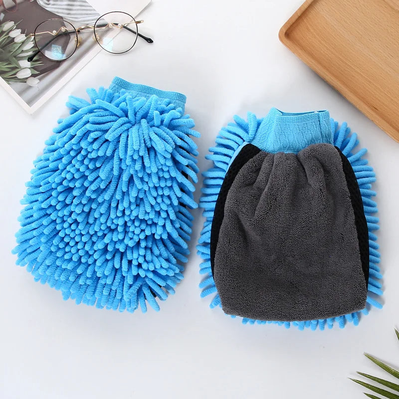Doppelseitiges Mikrofaser-Waschhandschuh-Set