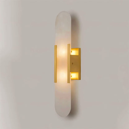Sorenis — Verlängerte Alabaster-Wandlampe mit klassischem Metalldesign