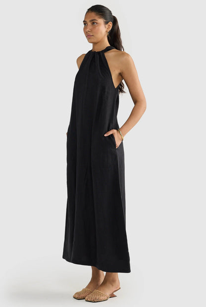 Luna Leinen Neckholderkleid