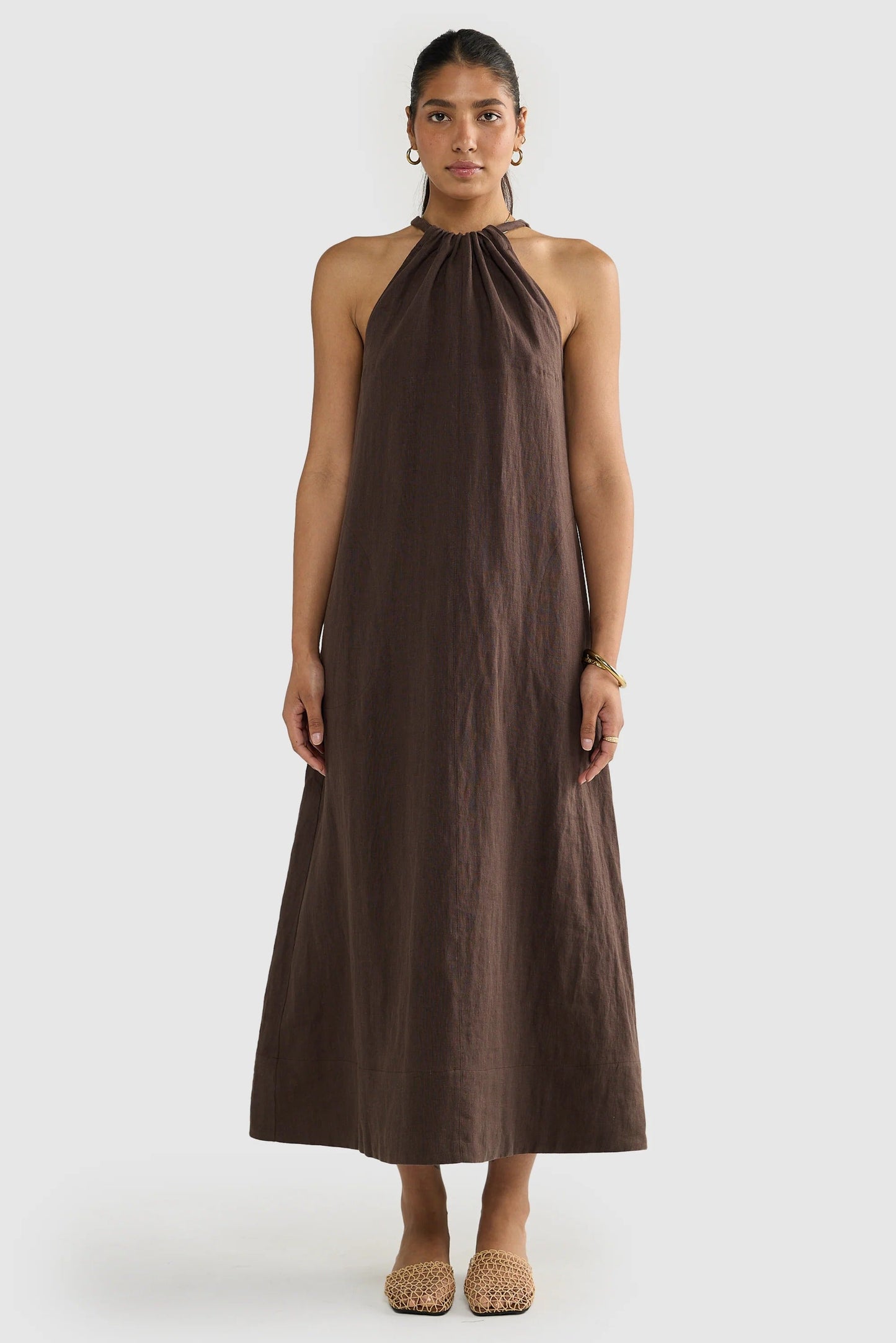 Luna Leinen Neckholderkleid