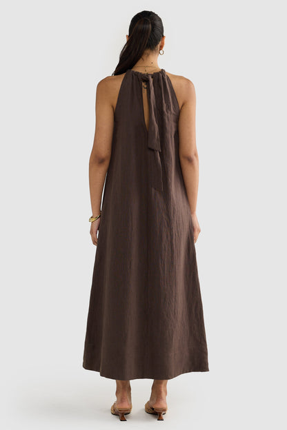 Luna Leinen Neckholderkleid