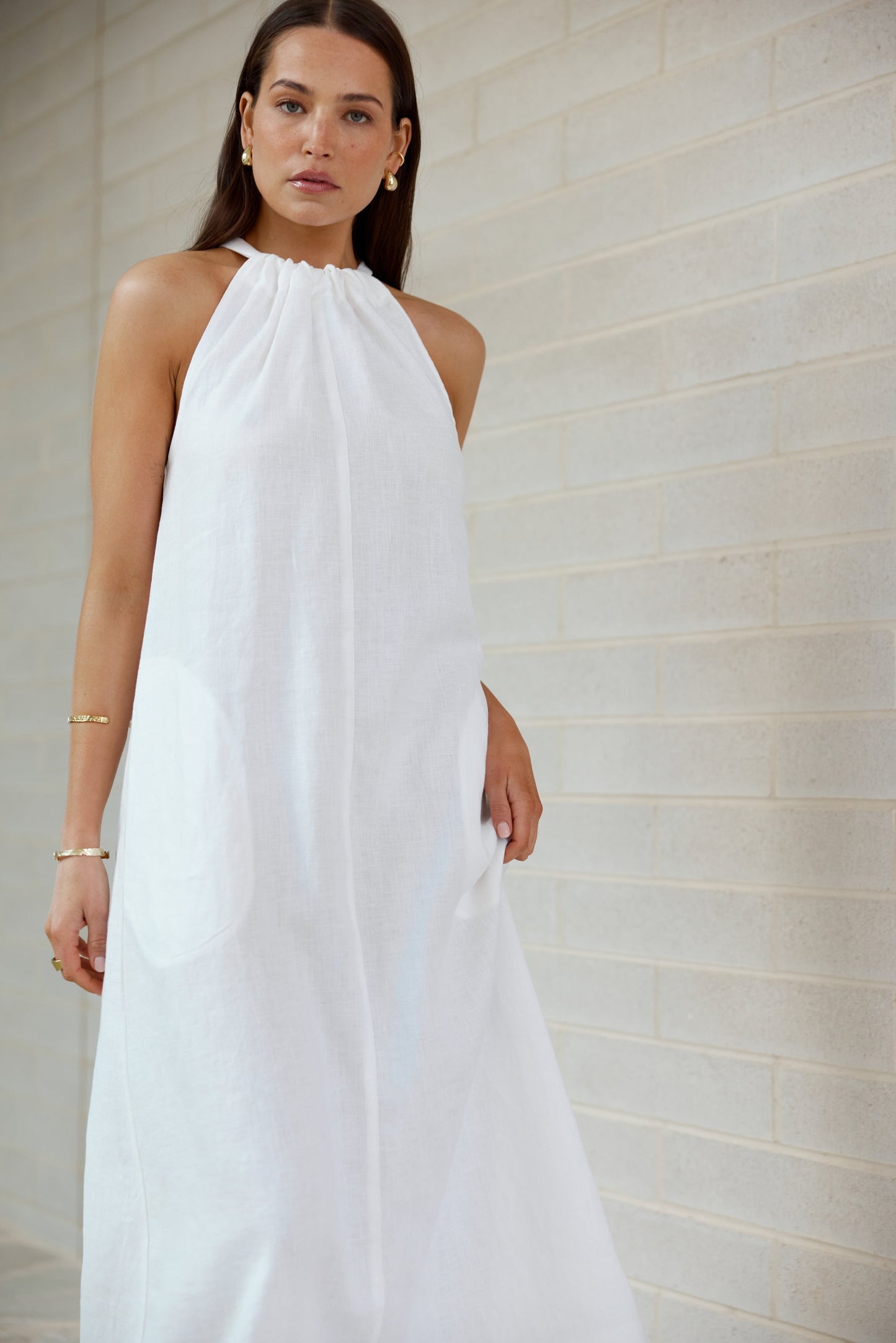 Luna Leinen Neckholderkleid