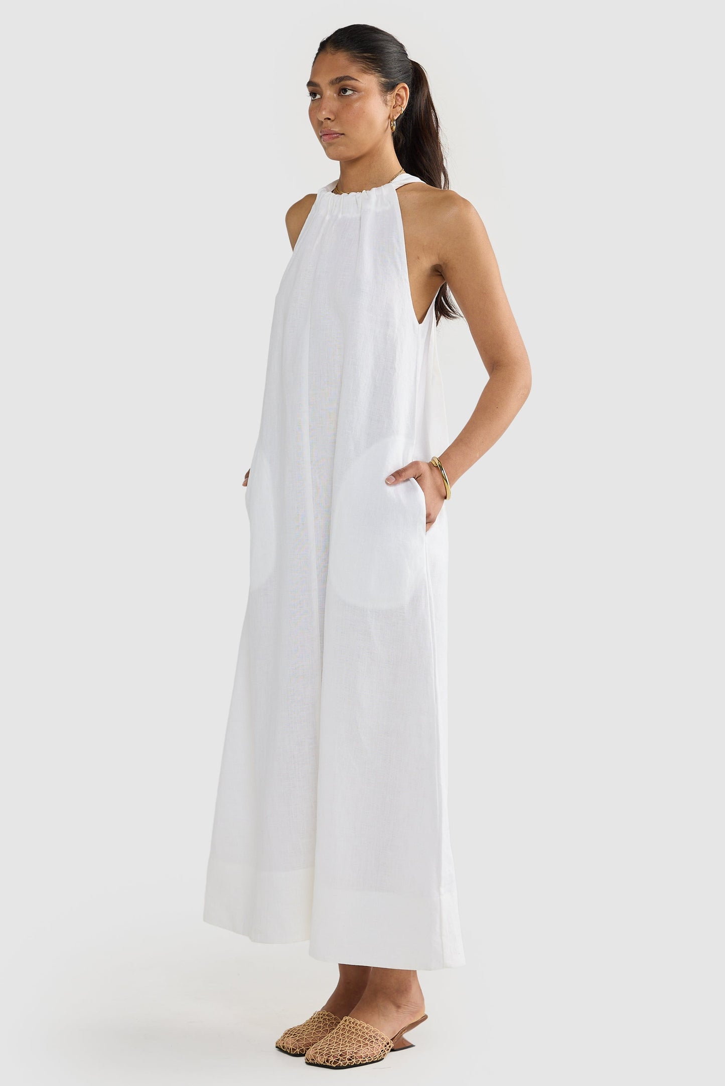 Luna Leinen Neckholderkleid