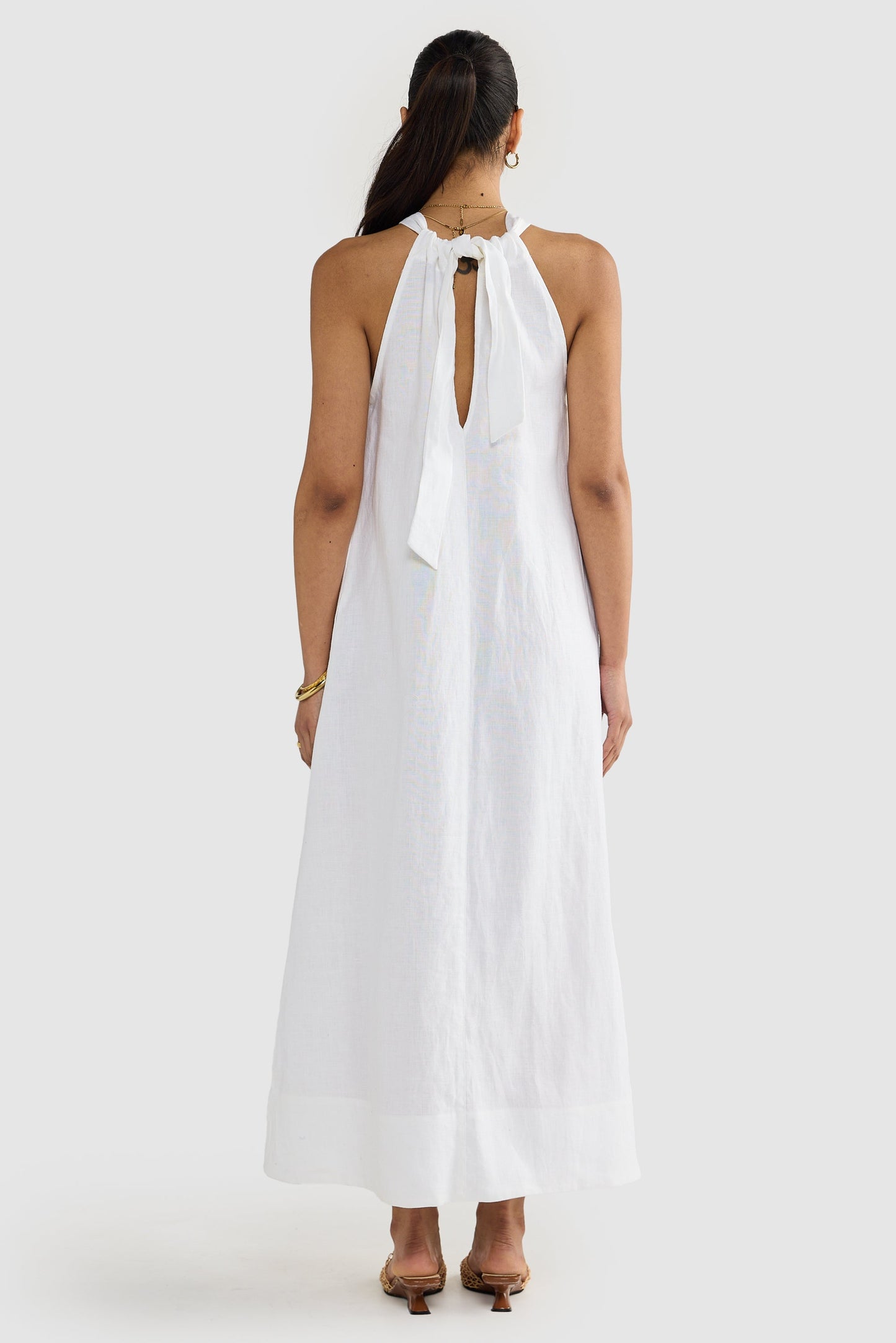 Luna Leinen Neckholderkleid