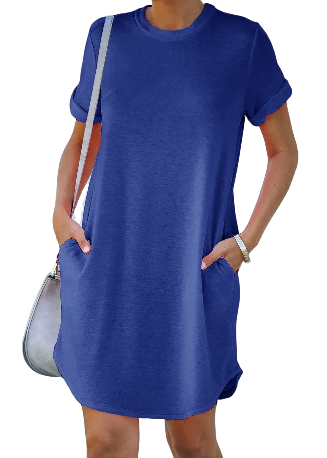lisa - Lässiges kurzärmliges T-Shirt-Kleid mit Taschen