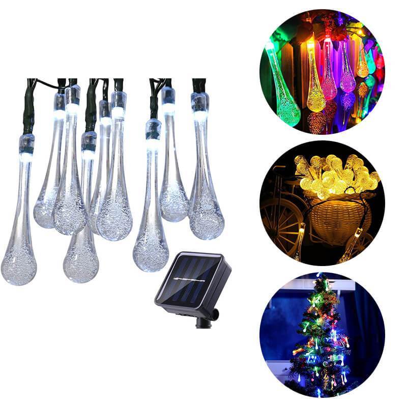 Solarlampe mit Wassertröpfchen-Lichterkette