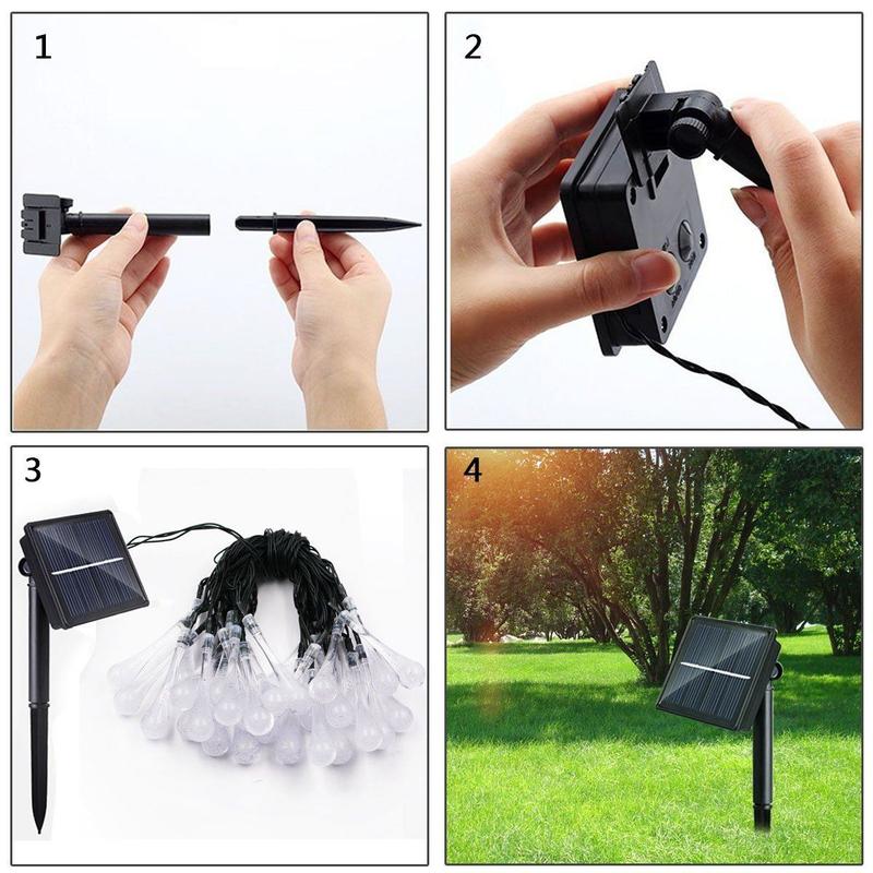 Solarlampe mit Wassertröpfchen-Lichterkette