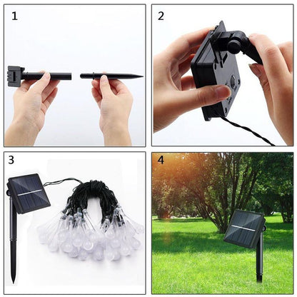 Solarlampe mit Wassertröpfchen-Lichterkette