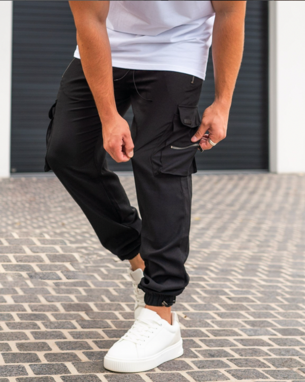 Schwarze Cargo-Hose V2