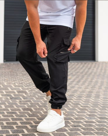 Schwarze Cargo-Hose V2