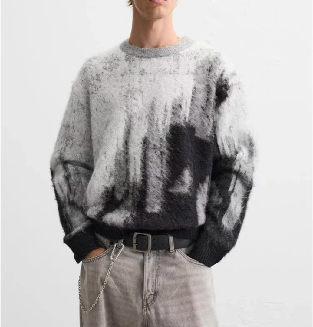 Bestickter abstrakter Pullover