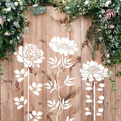 Große Blumen-Schablonen für Gartenzaun - DIY Dekoration