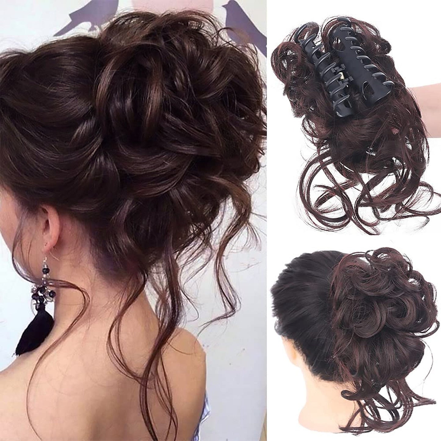 WavyWrap Messy Bun Haartoupet Wellig Lockig Chignon Pferdeschwanz Haartoupet für den täglichen Gebrauch