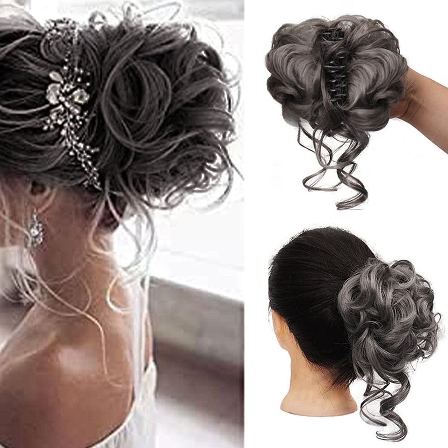 WavyWrap Messy Bun Haartoupet Wellig Lockig Chignon Pferdeschwanz Haartoupet für den täglichen Gebrauch