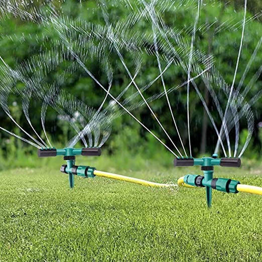 Gartensprenger Automatisch 360° Drehbar mit 3 Armen Sprühkopf