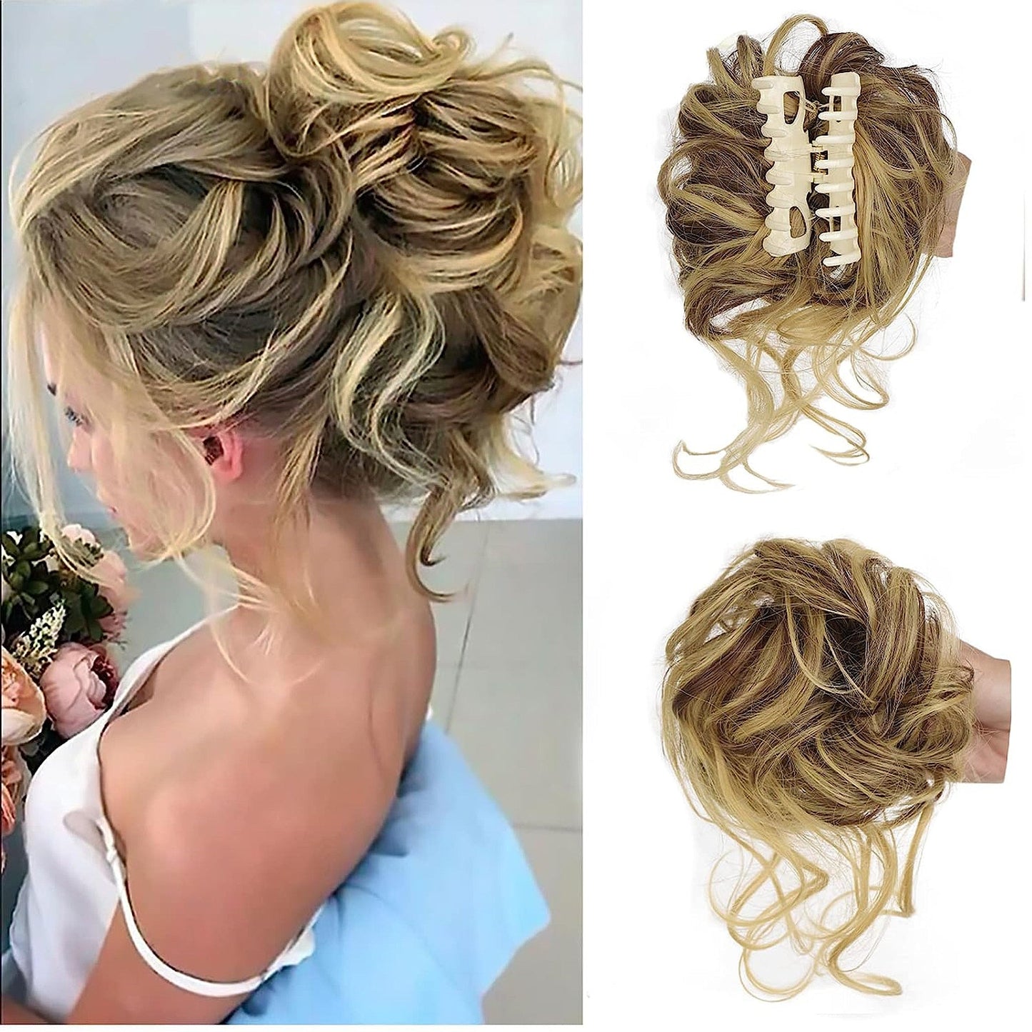 WavyWrap Messy Bun Haartoupet Wellig Lockig Chignon Pferdeschwanz Haartoupet für den täglichen Gebrauch