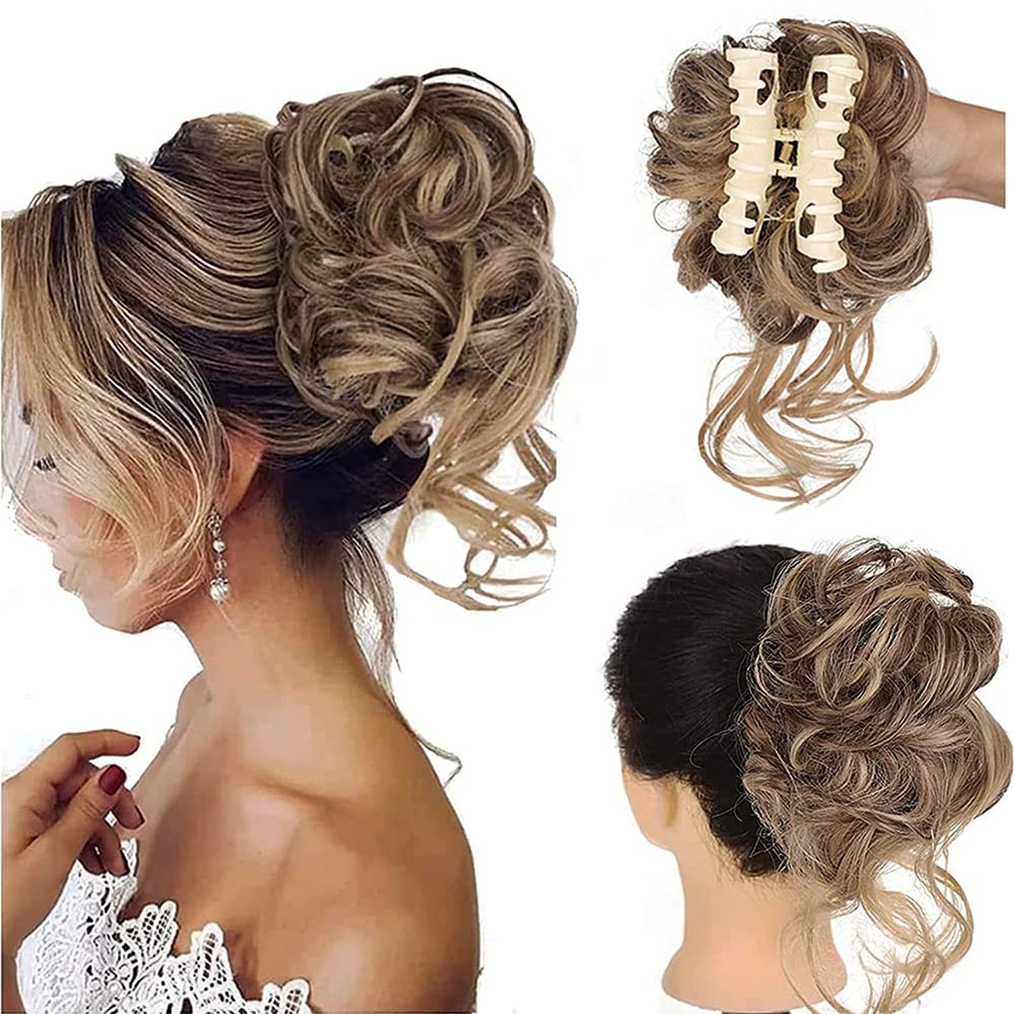 WavyWrap Messy Bun Haartoupet Wellig Lockig Chignon Pferdeschwanz Haartoupet für den täglichen Gebrauch