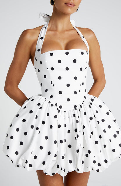 Maricia | Mini-Kleid - Schwarzer Punktmuster