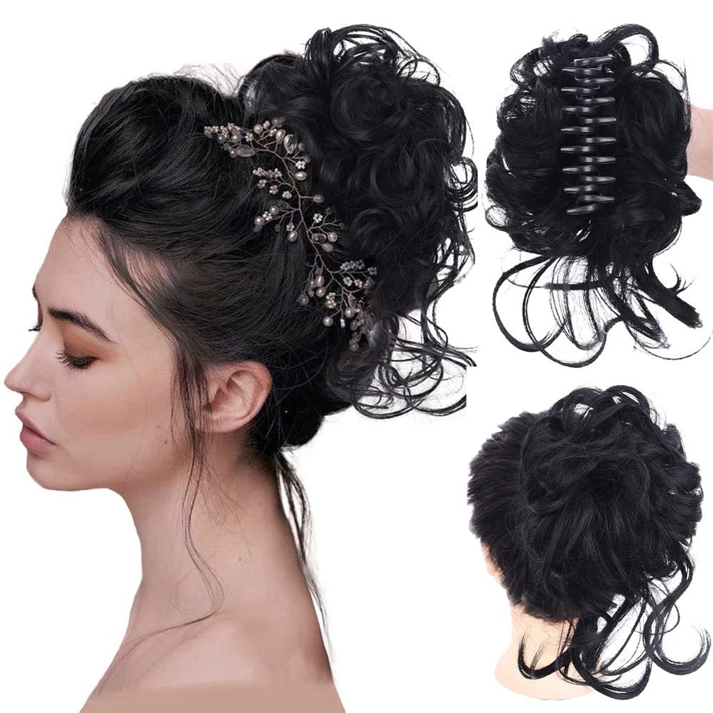 WavyWrap Messy Bun Haartoupet Wellig Lockig Chignon Pferdeschwanz Haartoupet für den täglichen Gebrauch