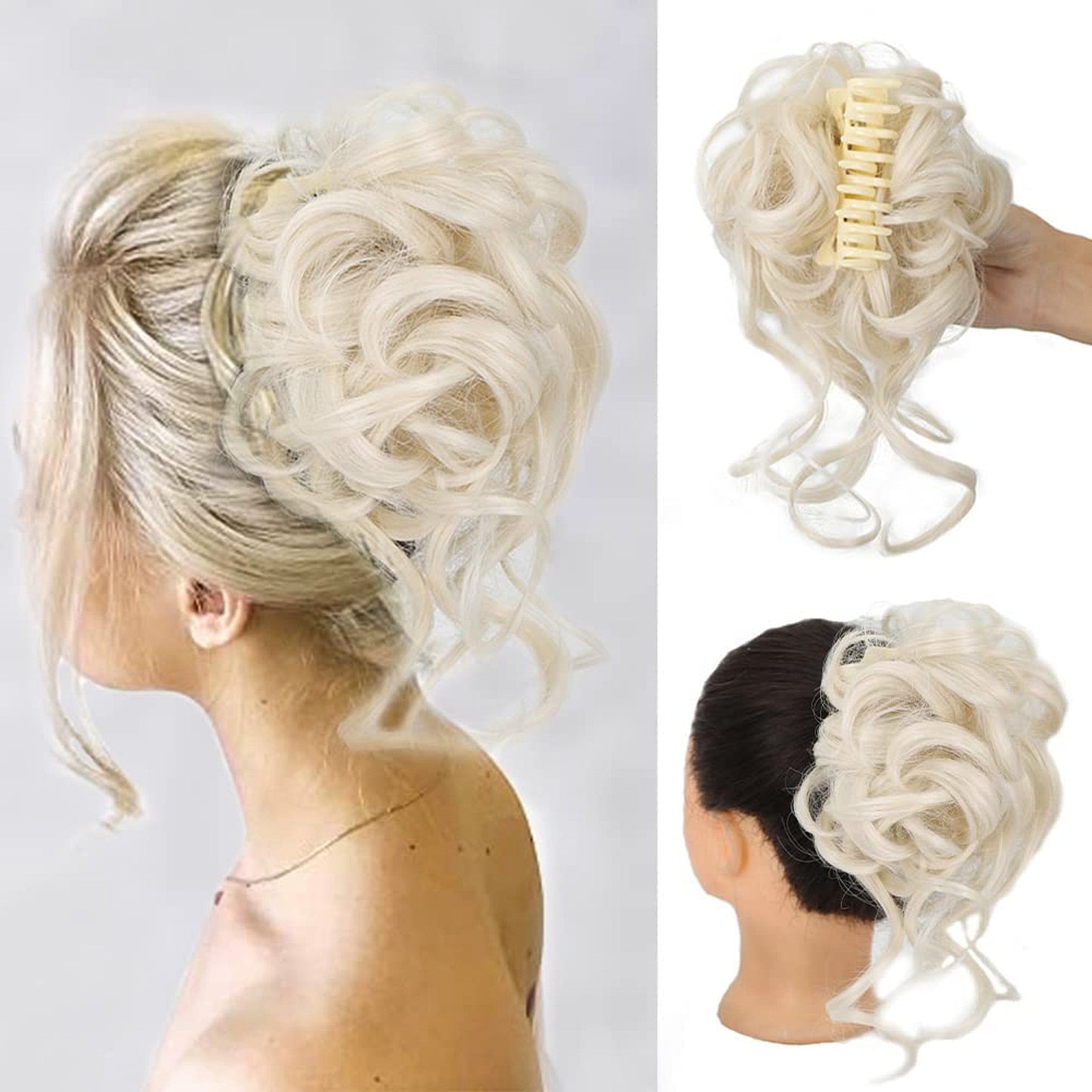 WavyWrap Messy Bun Haartoupet Wellig Lockig Chignon Pferdeschwanz Haartoupet für den täglichen Gebrauch