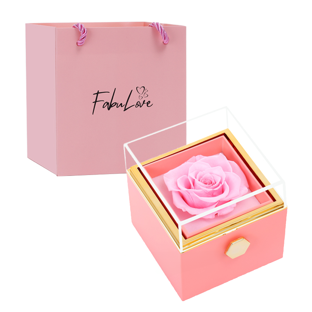 RosaLuxe | Rotierende Ewige Rosen Geschenkschachtel