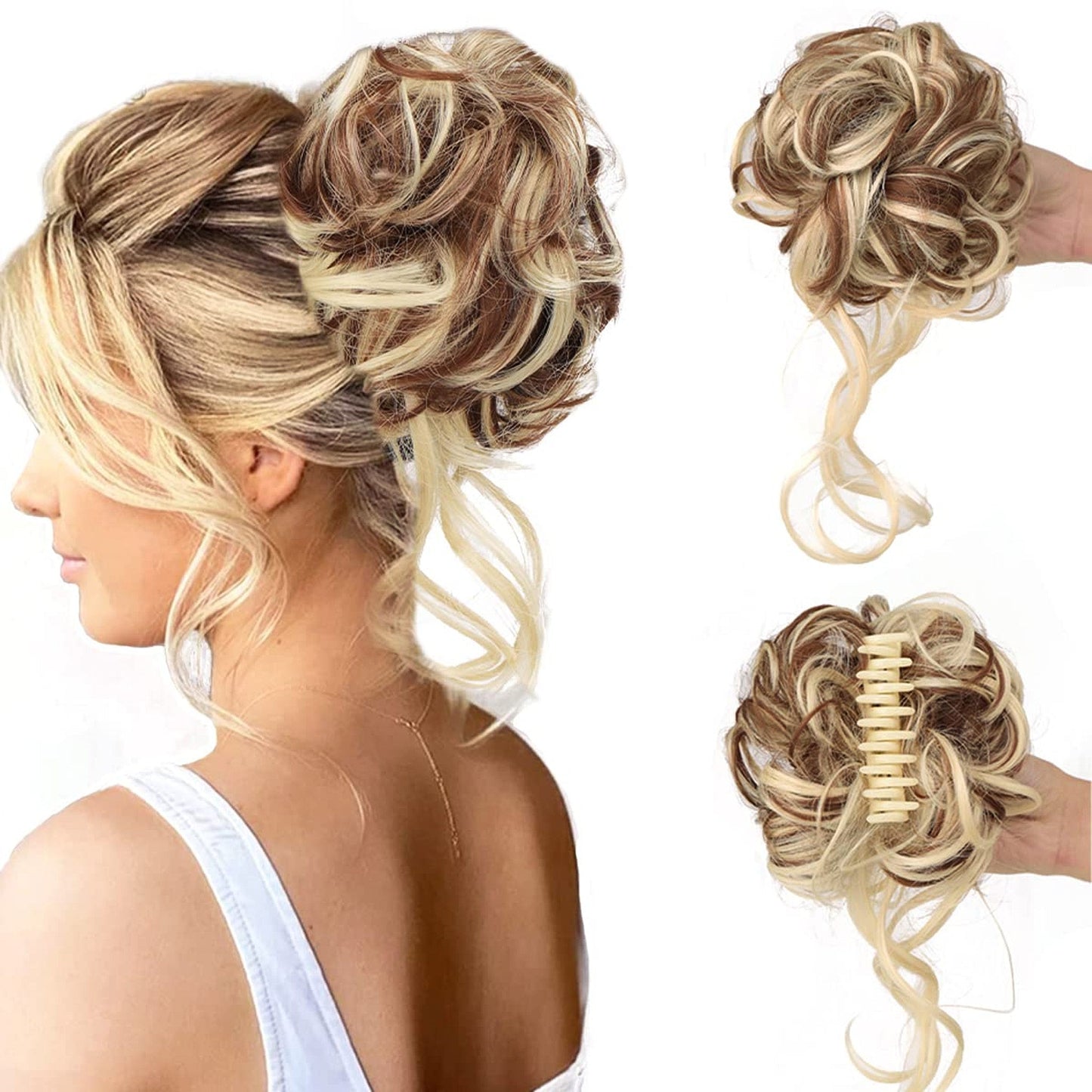 WavyWrap Messy Bun Haartoupet Wellig Lockig Chignon Pferdeschwanz Haartoupet für den täglichen Gebrauch