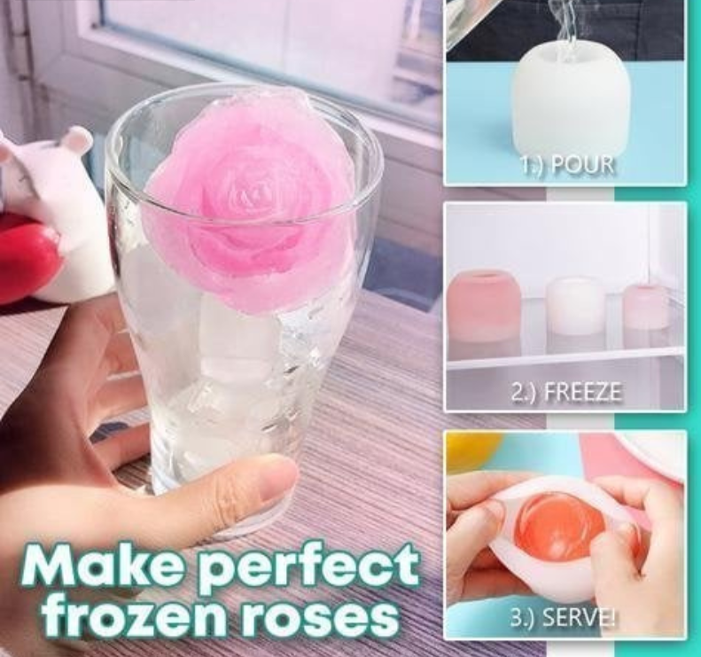 Silikon Eiswürfelform Rose