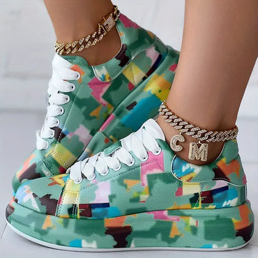 Bunte Plateau Turnschuhe für Frauen